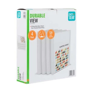 1/2 INCH BINDERS (4 Pack) Durable View 1/2" D-Ring  - Picture 1 of 9