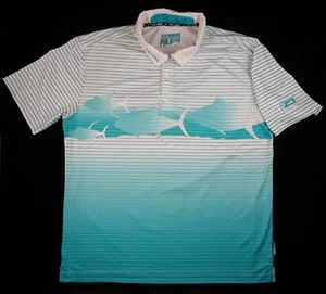 Pelagic Performance Polo XL Graphic UVA/UVB Protection Vent Deep Sea Grouper - Picture 1 of 11