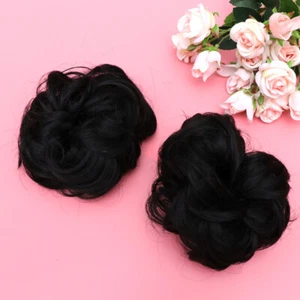 2 Pcs Hair Dispenser Head Flower Synthetic Bun Miss Buns for Black Women - Picture 1 of 19