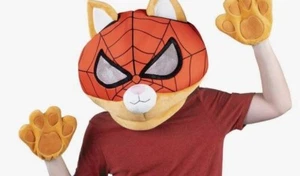 Miles Morales Spider-Man Spider-Cat Adult Plush Costume Mask Glove Set Cosplay - Picture 1 of 7