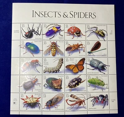 INSECTS & SPIDERS US SC# 3351 MNH Full Sheet 1999 Issue - Image 1 of 2