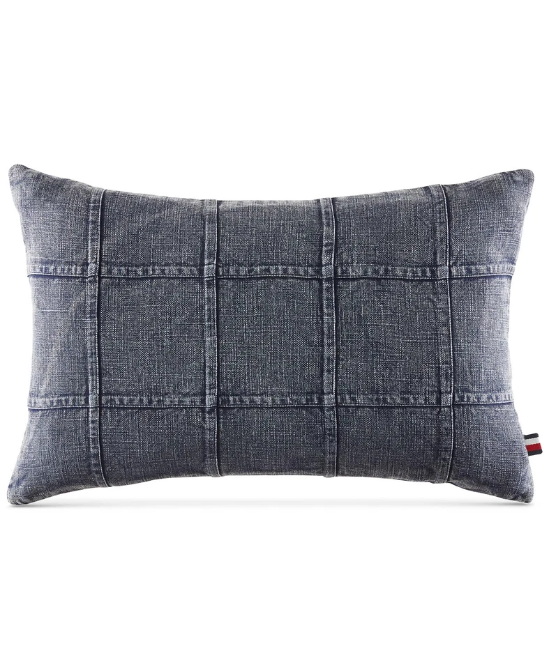 Tommy Hilfiger Polvo Indigo Rejilla Algodón 12 x 20 Almohada Decorativa Denim Foto 1 de 1