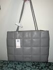 Women’s POPPY GREY  Faux-Leather Triple-Entry Quilted Tote - Malibu QVC 109$