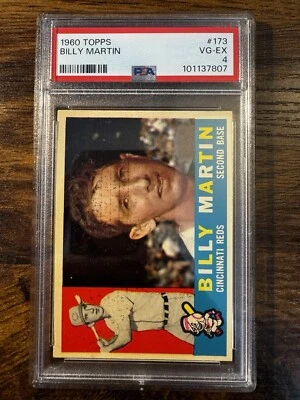 1960 Topps #173 Billy Martin Reds/Yankees Legend - 5 W.S. Champion PSA 5. - Image 1 of 4