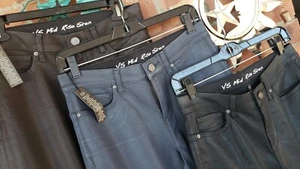 NWT Victoria's Secret Mid Rise Siren Coated Jeans - Brown, Black or Grey SZ 6 - Picture 1 of 9