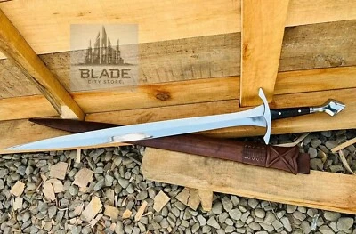 Hand Forged High Carbon Steel Medieval Battle Ready Viking Sword With Scabbard - Image 1 of 4