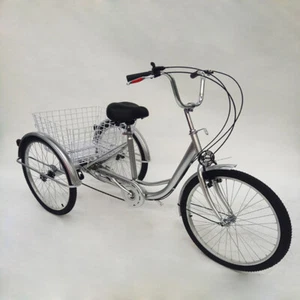24" Erwachsene Dreirad Rikschadreirad 6 Gänge 3-Rad Fahrrad Trike Einkaufen DHL - Bild 1 von 17
