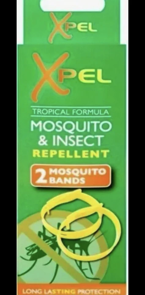 2x Xpel Adult Mosquito & Insect Bug Repellent Wrist Bands Protection Bracelets - Image 1 of 1