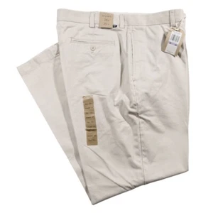 Chaps Ralph Lauren Mens Pants Beige Cotton Straight Flat Front Chinos 38x30 NWT - Picture 1 of 6