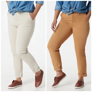 Denim & Co. Regular Relaxed EasyWear Twill Straight Leg Pants Size 12 *NEW* - Picture 1 of 7