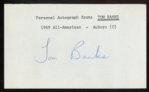 Tom Banks signed autograph 3x5 card NFL All American Auburn Tigers F043 - Picture 1 of 1
