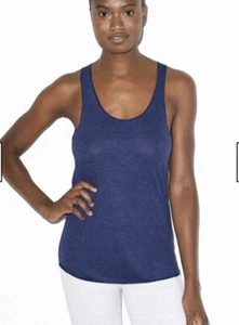 NWOT American Apparel Tri Blend Racerback Indigo Blue Tank Size M - Picture 1 of 3