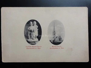 Iglesia y fuente de mármol Bodelwyddan cerca de Rhyl - postal antigua - Imagen 1 de 1