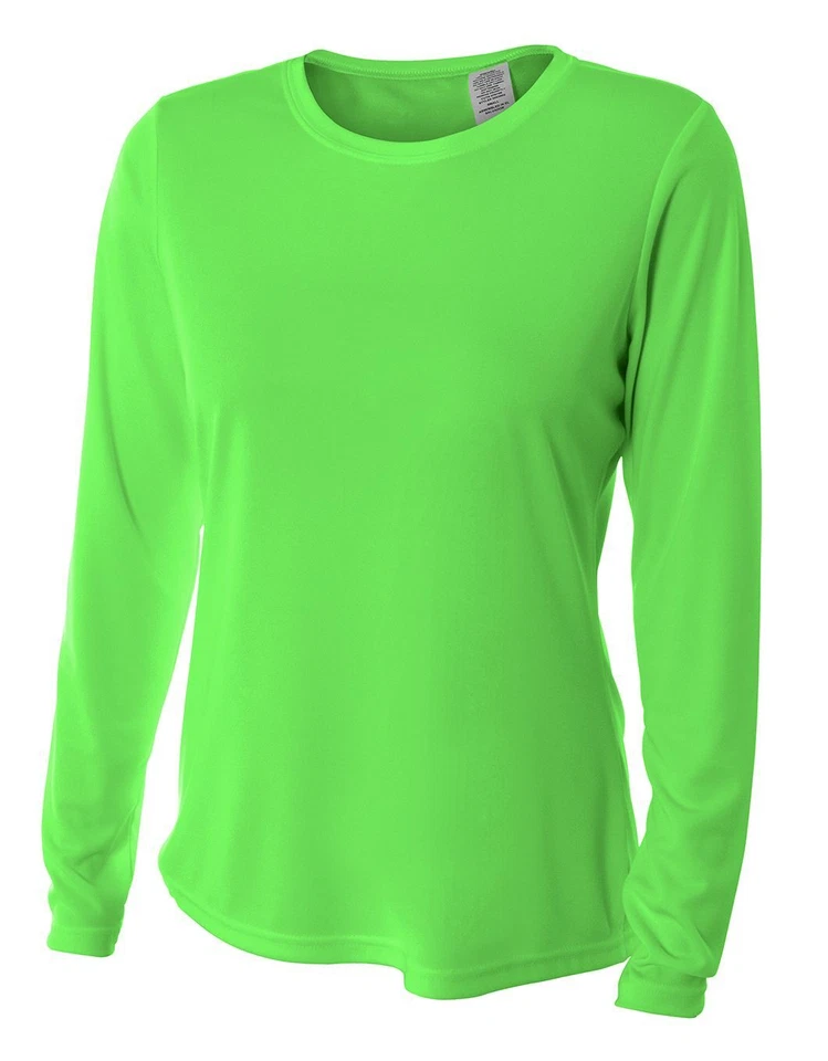 A4 Womens Long Sleeve Moisture Wicking Cooling Performance T-Shirt - NW3002 - Image 1 of 2