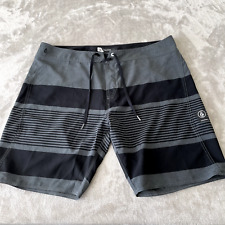 Volcom Board Shorts Men 40x9 Gray Black Color Block Mod-Tech Back Pocket NWOT