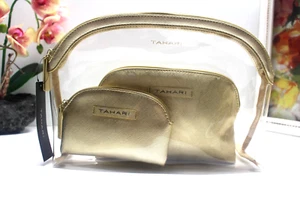 JUEGO DE 3 PIEZAS COSMÉTICO/JAULA METAL DORADO TAHARI TRIO NUEVO CON ETIQUETAS $50 - Imagen 1 de 5