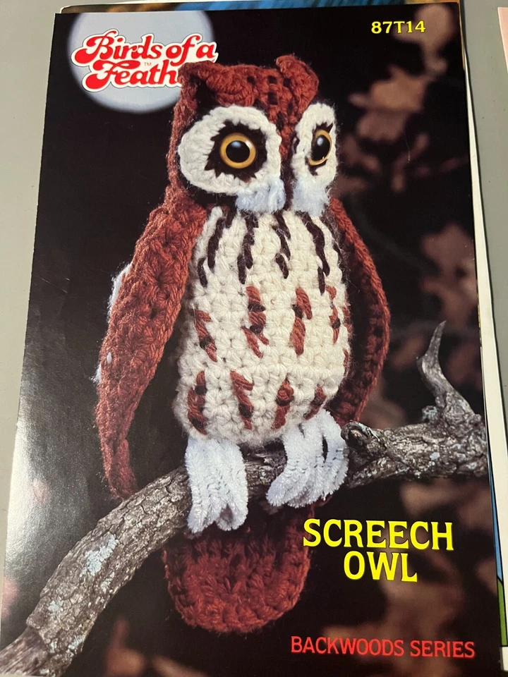 Annie's pattern club crochet pattern leaflet -SCREECH OWL-87T14 BACKWOODS SERIES - Image 1 of 1