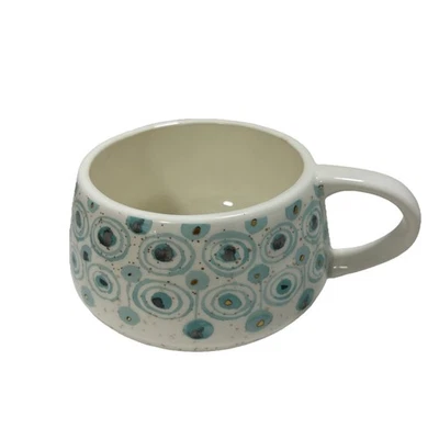 Кружка кофейная капучино Anthropologie Oleanna бирюзовая/аква - Изображение 1 из 4