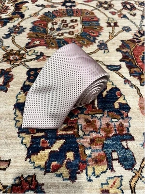 Мужской галстук Brioni розовый минималистский квадратный геометрический чистый шелк сделано в Италии - Изображение 1 из 4