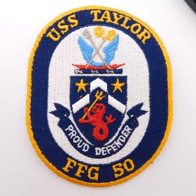 USS Taylor FFG 50 Patch Military US Navy Oliver Hazard Perry Class Frigate - Image 1 of 4