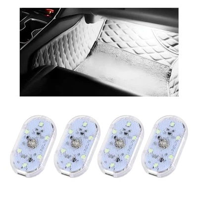 4 PCS Car LED Lights Interior Wireless, Super Bright Auto Interior 4PCS White - Image 1 of 4