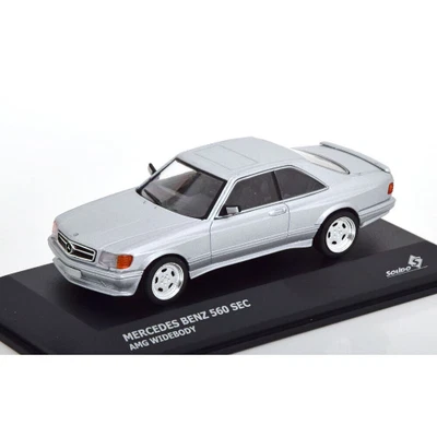 MERCEDES 560 SEC AMG WIDEBODY 1990 SILVER 1:43 Solido Auto Stradali Modellino Nu - Immagine 1 di 3
