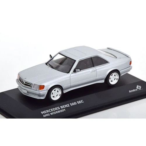 SOLIDO 4310903 MINIATURA MERCEDES-BENZ 560 SEC CARROZZERIA LARGA ARGENTO 1/43