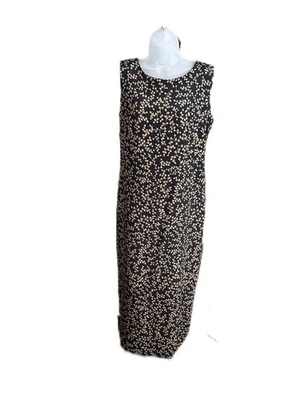 Vintage Leslie Fay Black Brown Leaf Tank Dress Women’s Size 14 - Image 1 of 4