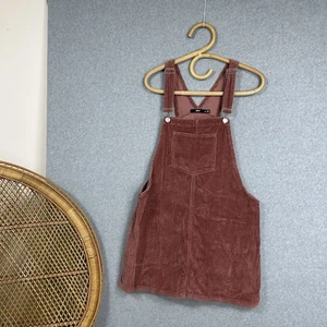 Sportsgirl Dress Size 14 Pinafore Denim Corduroy Deep Pink - Picture 1 of 4