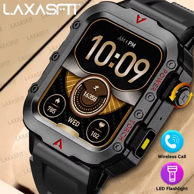 Outdoor Military Men's Smart Watch GPS Bluetooth Heart Rate Monitor Sports 2024 - Image 1 of 4