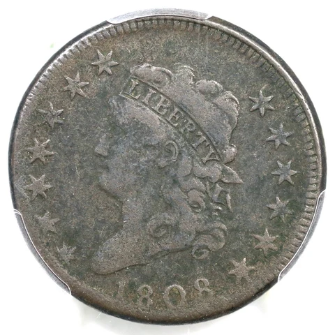 1808 S-277 R-2 PCGS VF Details Classic Head Large Cent Coin 1c Cover