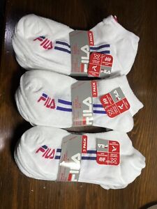 Fila Womens Socks Sz 9-11 Lot of 3 packs (9 Pair) 97 % polyester 3% spandex Nwt