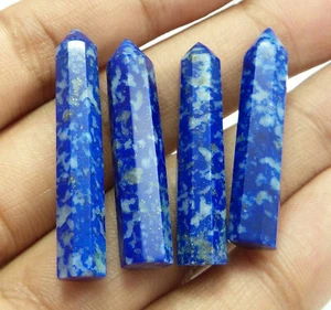 79.60 Ct Natural Lapis Lazuli Faceted Point Pencil Lot 4 Pcs Loose Gem Wholesale - Picture 1 of 5