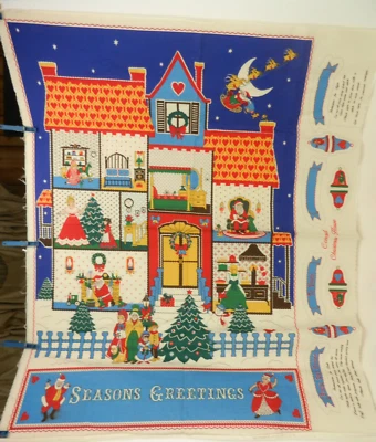 "Concord Christmas House" by Joan Kessler for Concord Fabrics Panel Quilt Wall H - Image 1 of 4