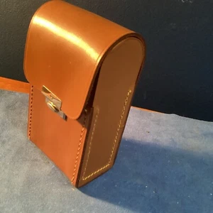 Vintage Antique Leather Brush Case Real Hide British Made 130 X 75 X 48 Mm - Picture 1 of 7