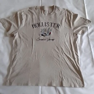 Camiseta HOLLISTER Hombre Gráfico Piedra Talla XL I Bordada Frontal - Imagen 1 de 7
