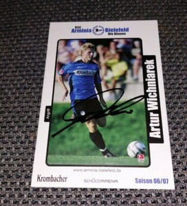 ARTUR WICHNIAREK - ARMINIA BIELEFELD 10x15cm AUTOGRAPHCARD AK - ORIGINAL SIGNED