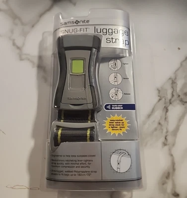 Samsonite Snug-Fit Luggage Strap Gray Green Sure Grip Rubber Fits Up To 72" - Image 1 of 4