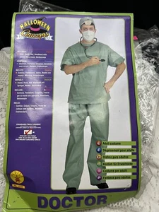 Disfraz de médico adulto exfoliantes con camisa, pantalones, espejo, máscara y estetoscopio - Imagen 1 de 4