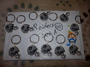 Oakland Raiders Keychain lot (10) NEW VTG 1993 Lot A 90's rubber key rings - Picture 1 of 7