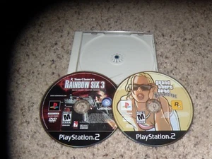 Grand Theft Auto San Andreas & Tom Clancy's Rainbow Six 3 - Playstation 2 Games - Picture 1 of 1