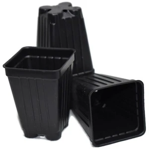 Small 2.2" SQUARE Deep BLACK NURSERY POTS - SET OF 1920 - {2.2" x 3"} - Picture 1 of 3