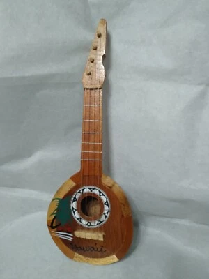 Signed Colectable,Hawaiian Party Coconut Ukulele wooden 17 1/2" x 6" 4 Strings - Image 1 of 4