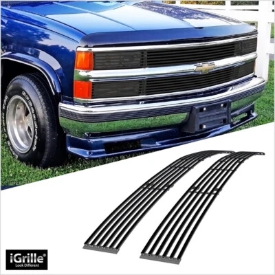 Para 94-99 C/K Pickup/Suburban/Blazer/Tahoe Phantom Negro Acero Inoxidable Billet Rejilla Foto 1 de 4