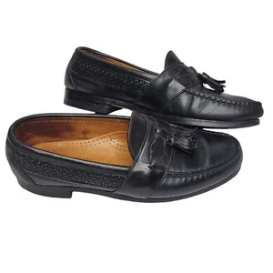 Vintage FootJoy Classics Men's Dress Shoes Black Leather Loafers Size 9 E  USA - Picture 1 of 7