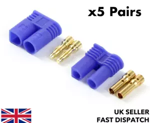 5 x Pairs EC2 (2mm bullet/banana) Male Female Connectors/Plugs Housing RC LiPo - Picture 1 of 5