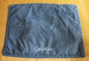 Calvin Klein Blue Chambray Denim Baby Blanket Quilt Blue White Check - Picture 1 of 3