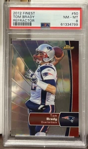 2012 Topps Finest Refractor #50 Tom Brady PSA 8 - Picture 1 of 2