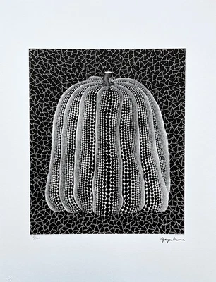 YAYOI KUSAMA - White pumpkin -signed, numbered edition 36/500, 50x65 cm - Image 1 of 4