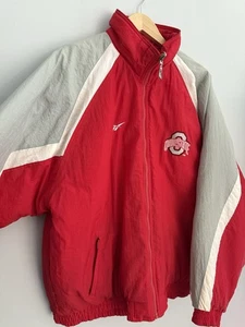 Vintage Rare Reebok Ohio State Reversible Jacket Full Zip Nylon Coat Men’s L - Picture 1 of 21
